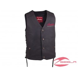 MEN'S INDIAN MOTORCYCLE VEST 2 - BLACK LEATHER BY INDIAN MOTORCYCLE