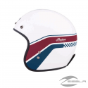White Stripe open face helmet ECE
