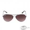 Aviator Sunglasses with Brown Lens, Silver