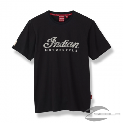 Camiseta con logotipo de script para hombre, negra