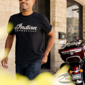 Camiseta con logotipo de script para hombre, negra
