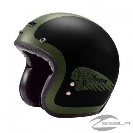 2833196 Casco Indian Motorcycle abierto negro mate y verde